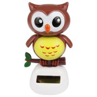 Wackelfigur Solar - Eule - braun