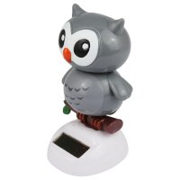 Wackelfigur Solar - Eule - grau