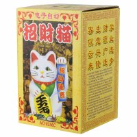 Lucky cat - Maneki Neko - Waving cat - 15 cm - black