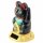 Glückskatze - Maneki-neko - Winkekatze Solar - runder Sockel - 10,5 cm - schwarz