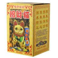 Glückskatze - Maneki-neko - Winkekatze - 15 cm - gold matt