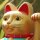 Lucky cat - Maneki Neko - Waving cat - 15 cm - gold (frosted)