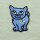 Patch - Cat with flower blue