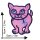 Aufnäher - Katze mit Blume - rosa - Patch