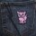 Aufnäher - Katze mit Blume - rosa - Patch