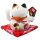 Lucky cat - Porcelain 15,5 cm white - High quality Maneki Neko - Waving cat 02