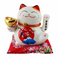 Glückskatze - Maneki-neko - Winkekatze aus Porzellan...