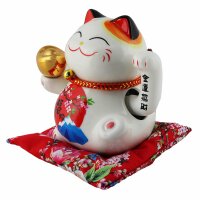 Glückskatze - Maneki-neko - Winkekatze aus Porzellan...