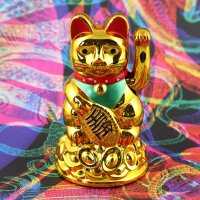 Glückskatze - Maneki-neko - Winkekatze - 11 cm - gold, 11,95 €