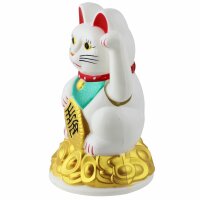 Lucky cat - Maneki Neko - Waving cat - 11 cm - white