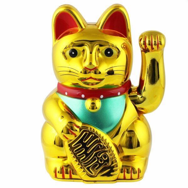Lucky cat - Maneki Neko - Waving cat - 13 - gold