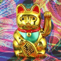 Lucky cat - Maneki Neko - Waving cat - 13 - gold