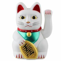 Lucky cat - Maneki Neko - Waving cat - 13 - white