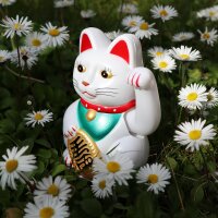 Glückskatze - Maneki-neko - Winkekatze - 13 cm - weiß