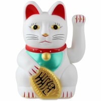 Lucky cat - Maneki Neko - Waving cat - 15 cm - white