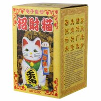 Glückskatze - Maneki-neko - Winkekatze - 15 cm - weiß