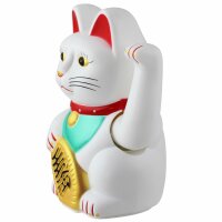 Lucky cat - Maneki Neko - Waving cat - 15 cm - white