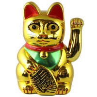 Lucky cat - Maneki Neko - Waving cat - 20 cm - gold