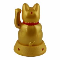 Lucky cat - Maneki Neko - Waving cat - solar - 12 cm - gold
