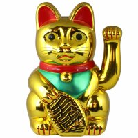 Glückskatze - Maneki-neko - Winkekatze - 25 cm - gold