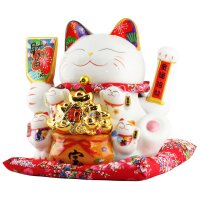 Glückskatze - Maneki-neko - Winkekatze aus Porzellan...