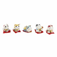 Ceramic Kittens - Little Lucky Cats - White - Set of 5 - 4