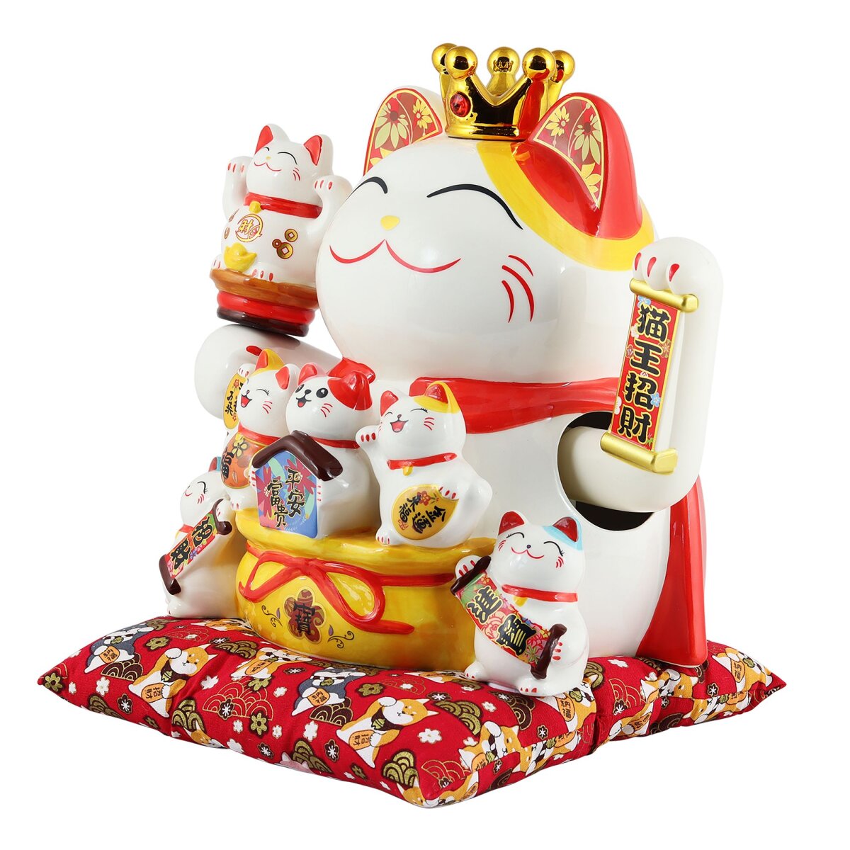 Glückskatze Münzbank Aus Porzellan – Süße Feng-Shui-Figur Mit Sparschwein-Funktion, 11,4 Cm