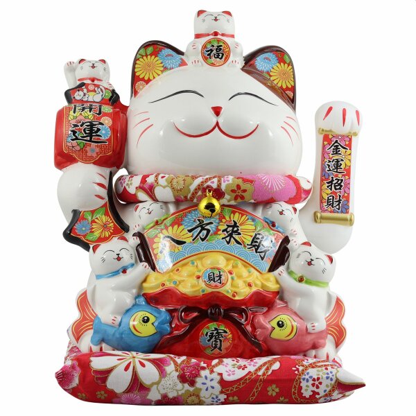 BESPORTBLE Sparplan Winkekatze Mittelfinger Japan Spardose Waving Cat  Fengshui Katzen- Keramik Maneki Neko Katze Katze Dekoration (Schwarz)  Spardose