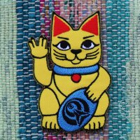 Aufnäher - Winkekatze - vulkanischer Gruß - Patch