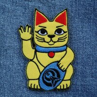 Aufnäher - Winkekatze - vulkanischer Gruß - Patch