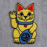 Aufnäher - Winkekatze - vulkanischer Gruß - Patch