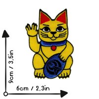 Aufnäher - Winkekatze - vulkanischer Gruß - Patch