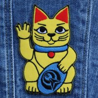 Aufnäher - Winkekatze - vulkanischer Gruß - Patch
