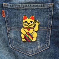 Aufnäher - Winkekatze - Peace Zeichen - Patch