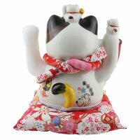 Glückskatze - Maneki-neko - Winkekatze aus Porzellan 25 cm weiß - Maneki Neko 04