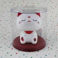 Solar Wobble Figure - nodding head - cat - white