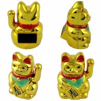 Lucky cat Mini Maneki-Neko classic solar 5cm waving cat Lucky Cat