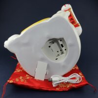 Lucky cat Maneki-neko waving cat made of porcelain 26cm white waving cat