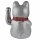 Glückskatze Maneki-neko Winkekatze aus Keramik 20cm silber winkende Katze Lucky cat