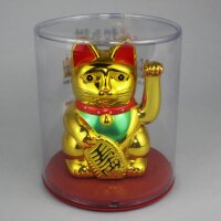 Glückskatze Maneki-Neko klassisch Solar 10,5cm Winkekatze Lucky cat