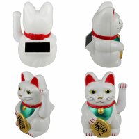 Glückskatze Maneki-Neko klassisch Solar 10,5cm Winkekatze Lucky cat