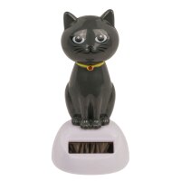 Solarfigur wackelnde Katze bewegliche Figur mit Solarzelle Wackelfigur