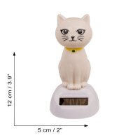 Solarfigur wackelnde Katze bewegliche Figur mit Solarzelle Wackelfigur