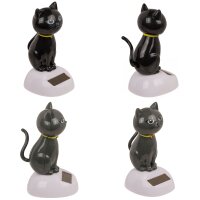 Solarfigur wackelnde Katze bewegliche Figur mit Solarzelle Wackelfigur