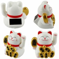 Lucky cat Mini Maneki-neko prosperity solar 5cm waving cat