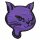 Patch - Cats Head - purple black