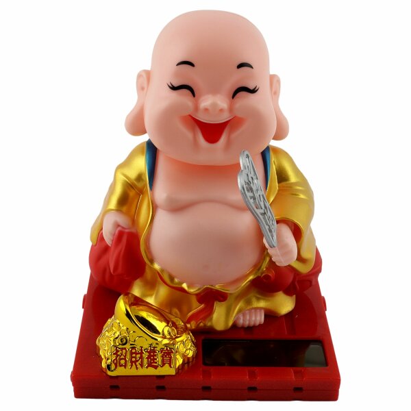 Wobbled figure Buddha laughing solar seat figure shaky head bobblehead
