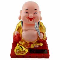 Wobbled figure Buddha laughing solar seat figure shaky head bobblehead
