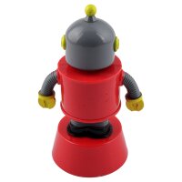 Armaturenbrett Wackelfigur Roboter rot grau Solar Bot Solarfigur