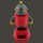 Armaturenbrett Wackelfigur Roboter rot grau Solar Bot Solarfigur